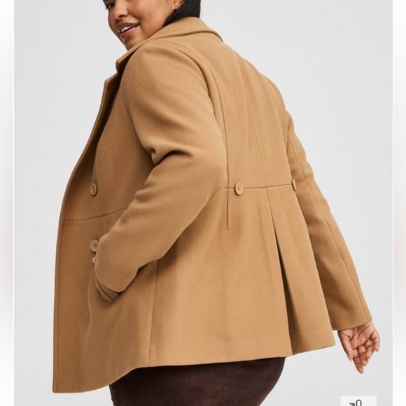 Torrid Softest Coat Double Breasted Peacoat Camel Color Size 6X NWOT - Picture 3 of 16